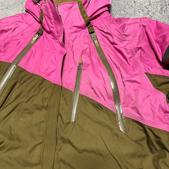 Obermeyer Coat Womens 6 ALT3 Lagoon Ski Jacket Brown Pink Hooded Hydroblock - Picture 2 of 13